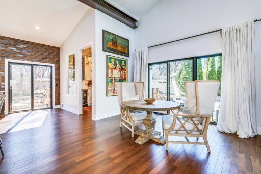 Informal dining space or an extension to the living space, this area offers dual exterior access opportunities. Within a few feet is the 'home' to an enviable butler's pantry / beverage station.