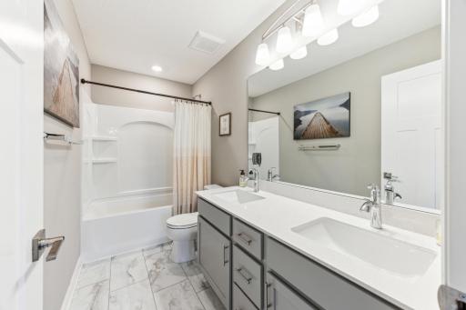 Upper Level Full Bathroom with Dual Vanities