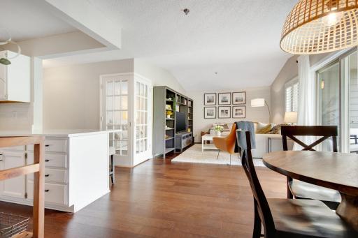 Open floor plan into Dining, Living and Kitchen