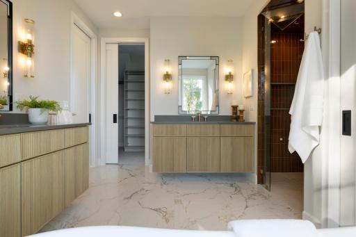Heated floors and custom closet organization