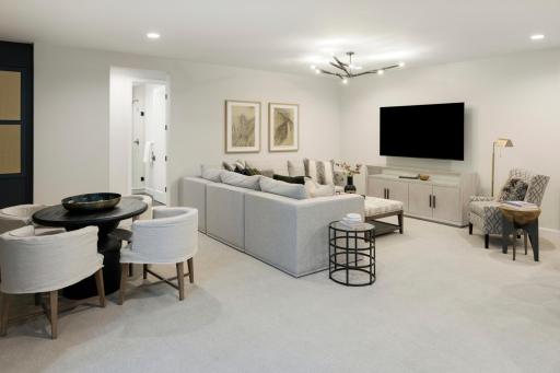 Bright lower level, entertainment at every corner