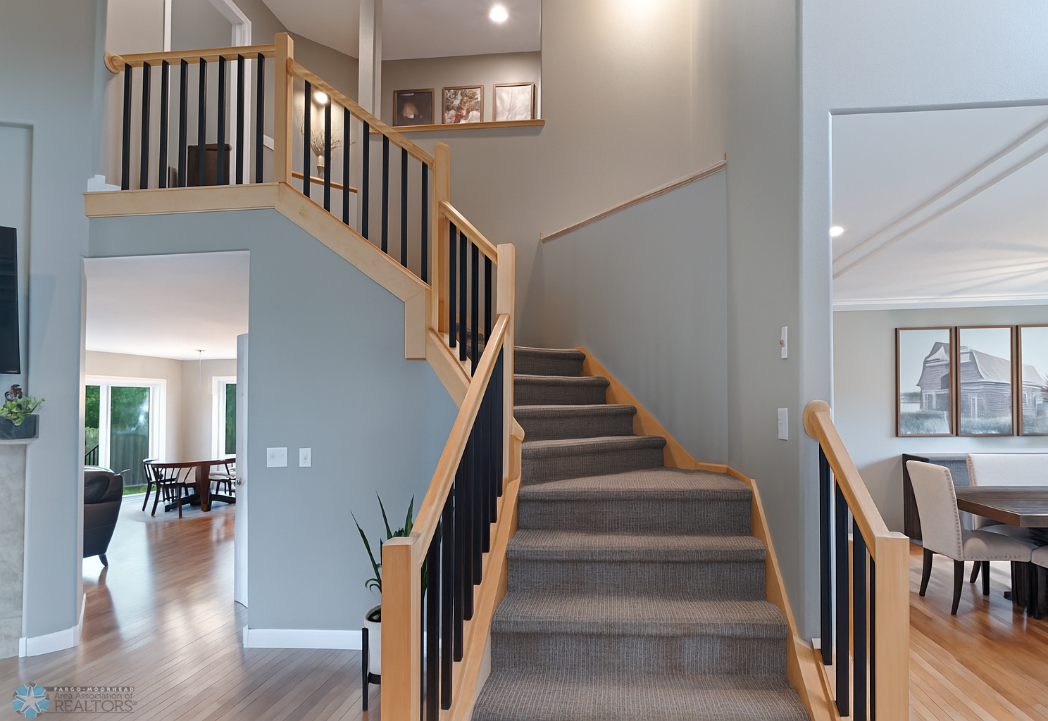Open staircase in living room