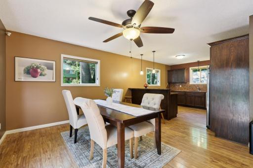 Spacious open dining area that looks out on to the second deck