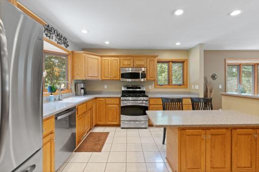 Fantastic kitchen setup with tons of countertop space.