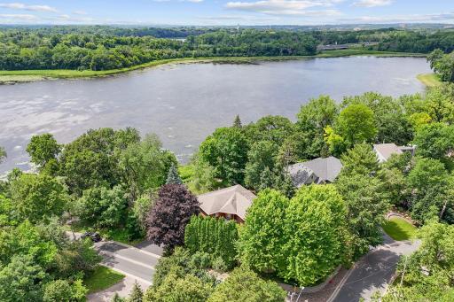 Aerial view of this beautiful lake.