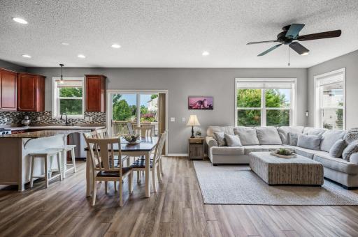 Open concept in the gathering spaces