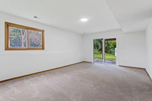 Lower Level Family Room with new Patio Door