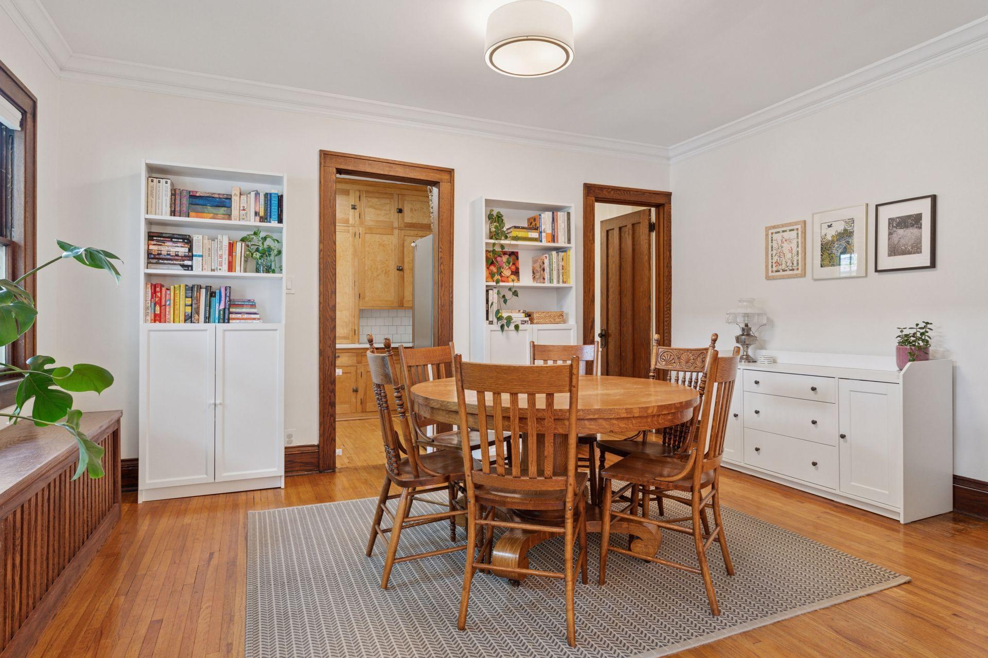 Large dining room provides ample space for furniture.