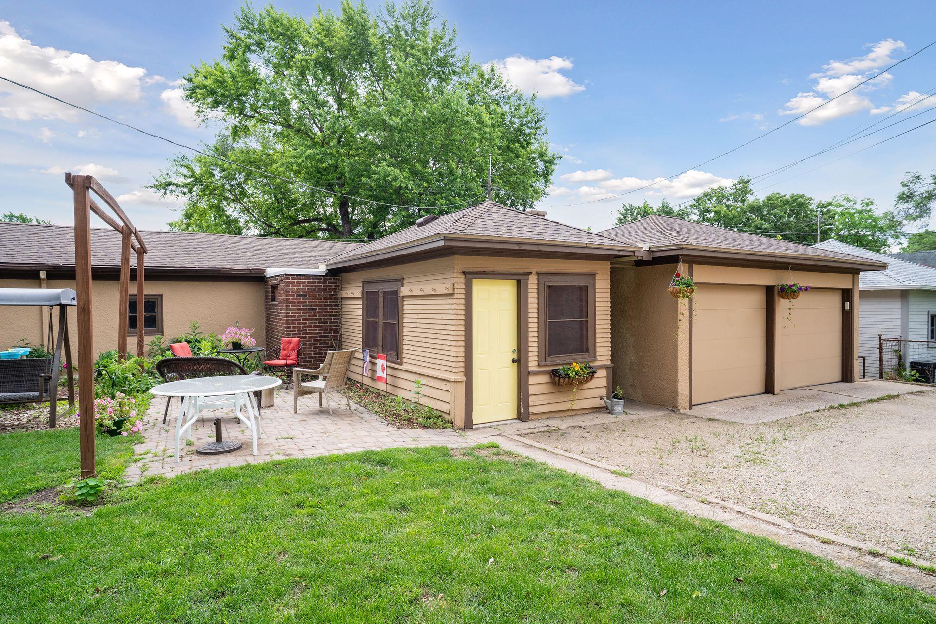 Patio and storage shed