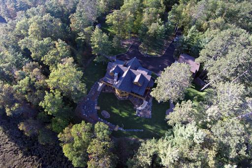 Aerial drone photo almost directly overheard