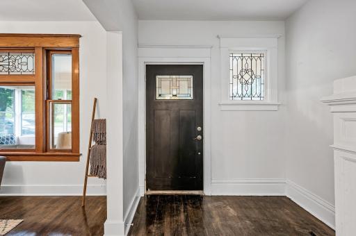 Easily welcome guests into the spacious entryway without feeling crowded.