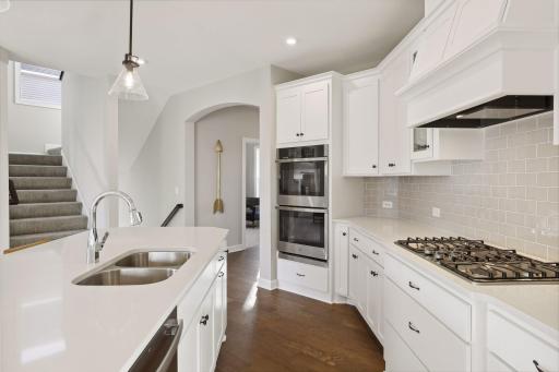All our features are standard including the granite countertops, tile backsplash and under mount kitchen sinks. (Pic of a previous model)