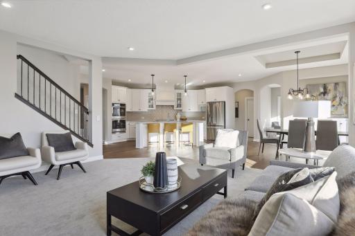 Open layout on the main level (Pic of a previous model)