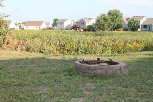 Firepit in backyard will be staying for the new owners.