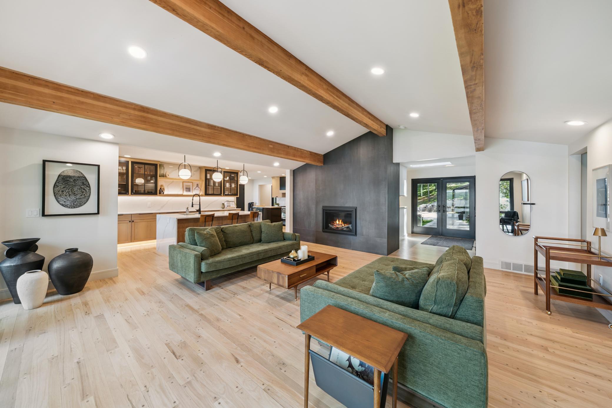 gorgeous wood floors with walnut pegs