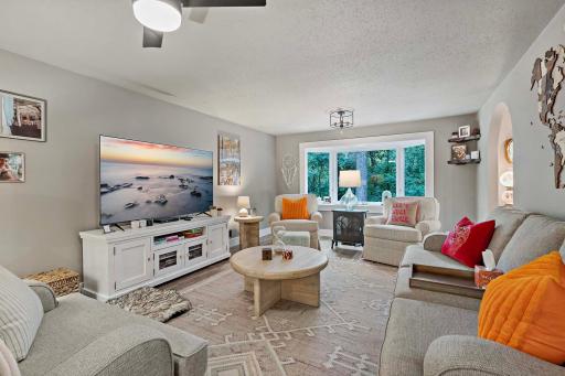 Spacious Living Room With Bay Window