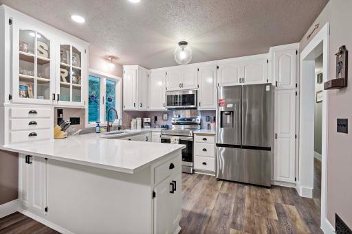 Updated Kitchen, Quartz Tops, Newer Appliances, Enameled Cabinetry, Farmhouse Sink