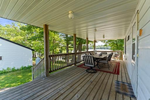 Large beautiful patio right off the kitchen overlooking Big Pine Lake