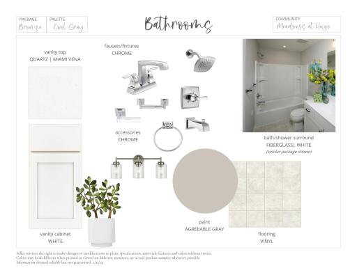 Interior Color Package. Photos and renderings may not depict actual plan, materials, & finishes may vary. All measurements are approximate.