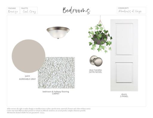 Interior Color Package. Photos and renderings may not depict actual plan, materials, & finishes may vary. All measurements are approximate.