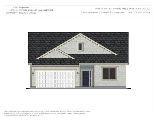 15991 Finale Ave N - Exterior Rendering. Photos and renderings may not depict actual plan, materials, & finishes may vary. All measurements are approximate.