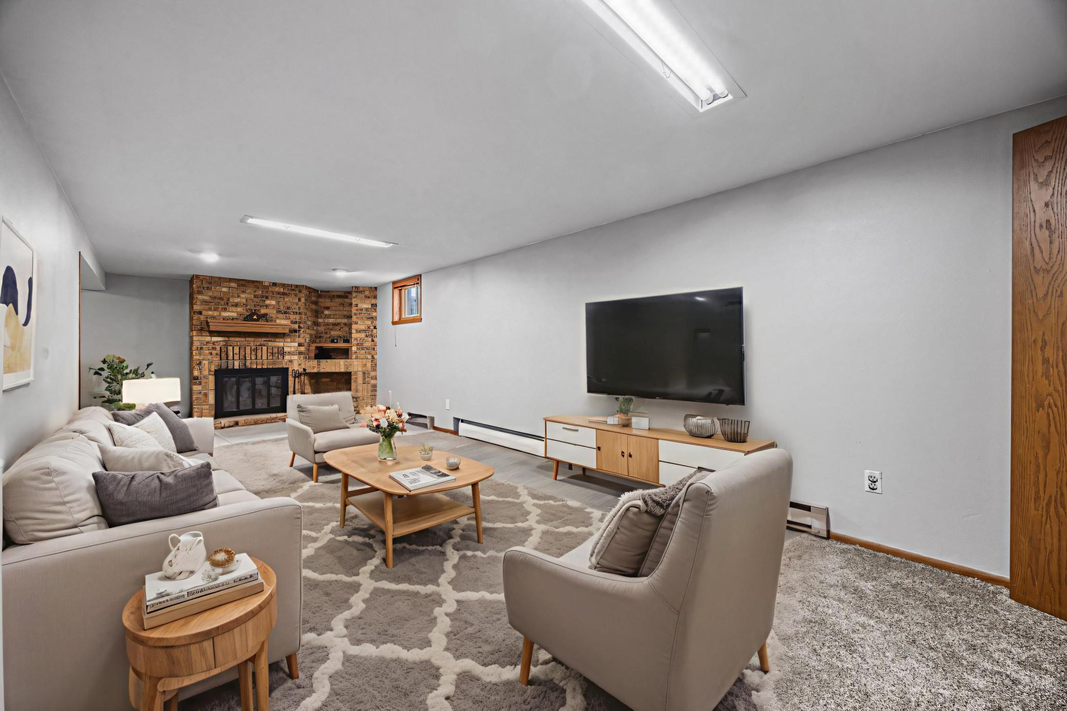 virtually staged- family room