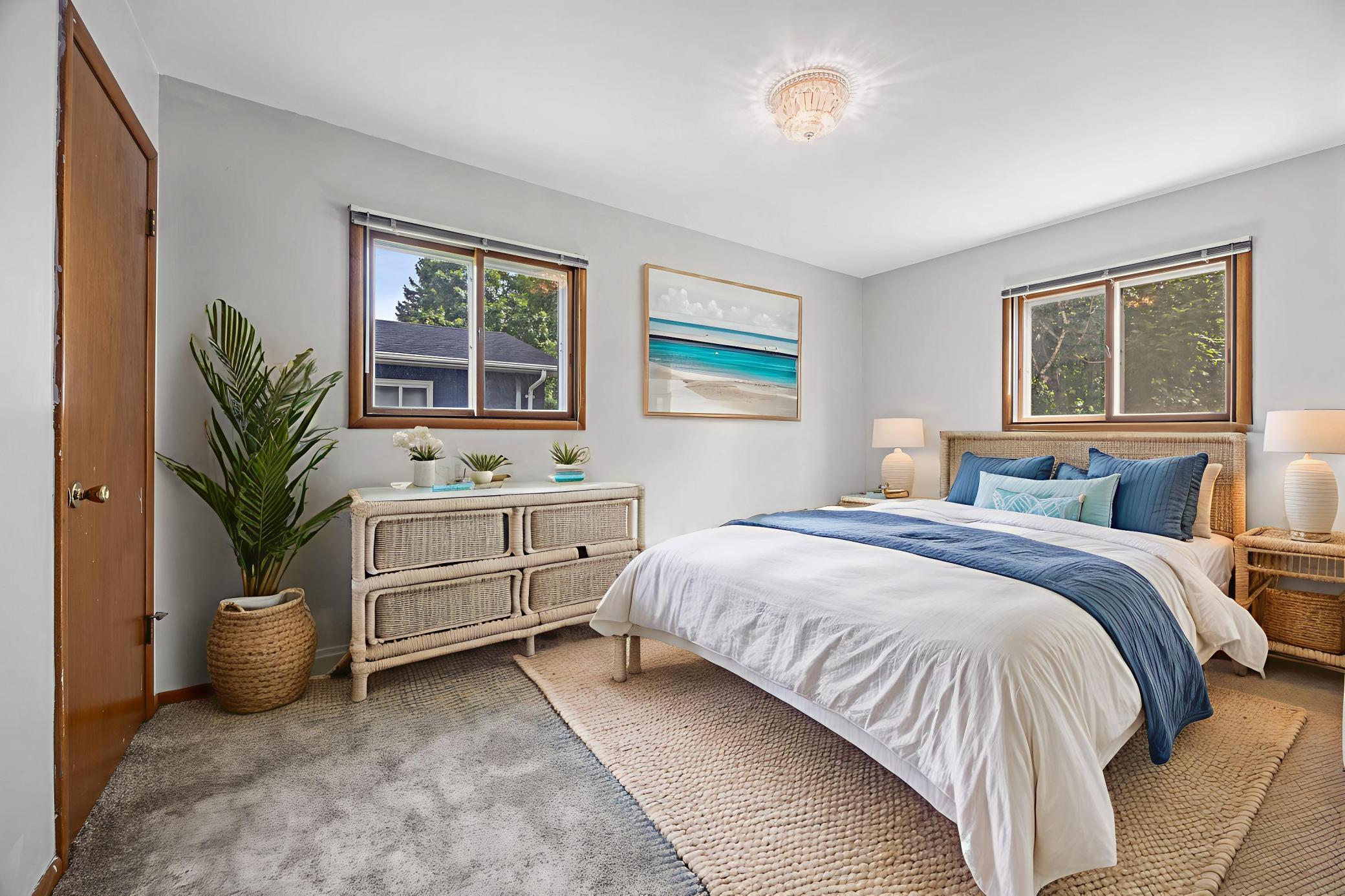 virtually staged- primary bedroom