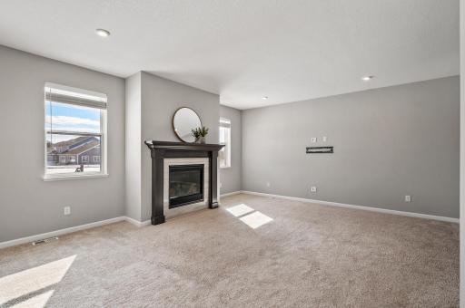 Gorgeous gas fireplace in main floor living area