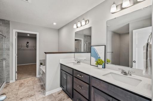 Large ensuite in primary with walk-in closet