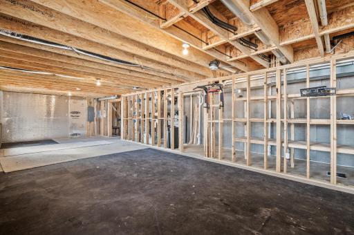 Large unfinished look out basement, ready for you to add your personal touches.