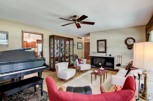 Woodburning fireplace located in the living room area!