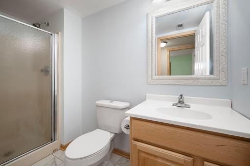Lower level 3/4 bath also with new tile floors!