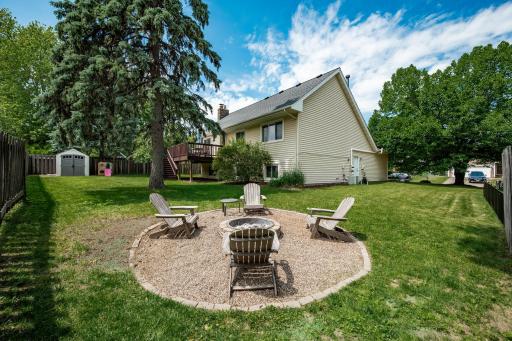 Brand new fire pit area in the fenced in backyard! A perfect spot for making memories!