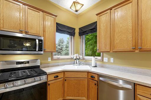 Nice double windows with views of the trees
