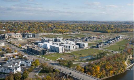 Aerial of Highland Bridge in Fall 2023
