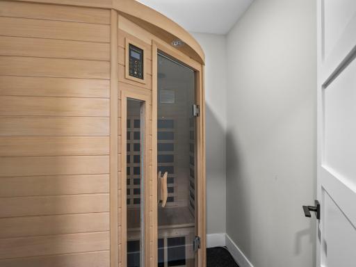 LL Flex closet plumbed with water/drain - currently serving as sauna, could be converted to a steam room, built-in sauna, wine cellar, storage closet...