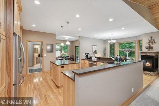 Quartz countertops, custom hickory cabinets , and birch flooring!