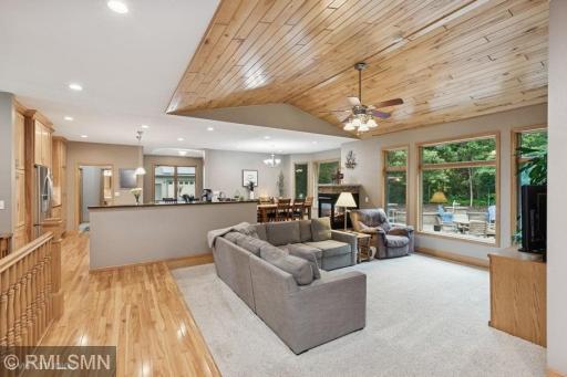 Living room is open to the kitchen and dining areas - perfect entertaining!