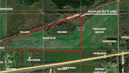 Aerial Map with Easement *Property Lines are Approximate*