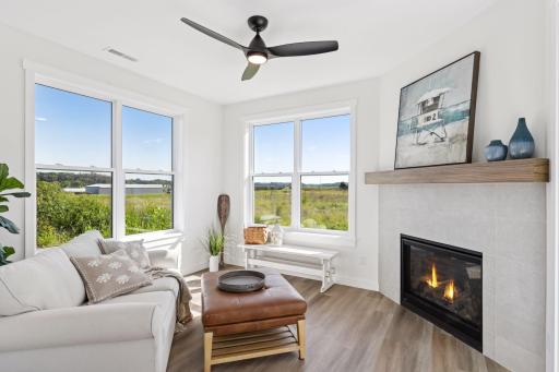 Cozy up with a good book next to the gas fireplace