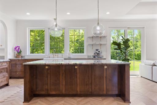 Additional storage under the kitchen island