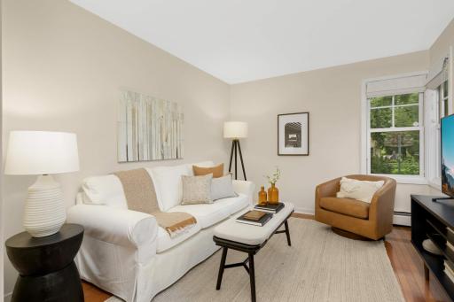 Family room provides a great space to relax and catch up on your shows