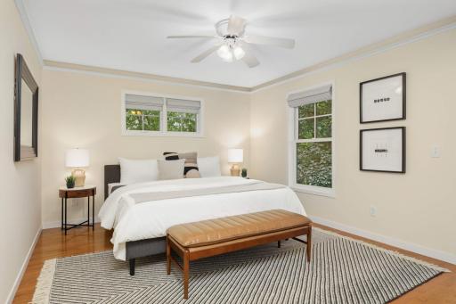 Primary bedroom with plenty of space for a king bed