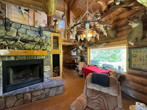 Living Room with Wood Fireplace