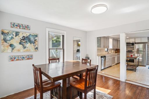 Dining is off the kitchen and is nice a bright