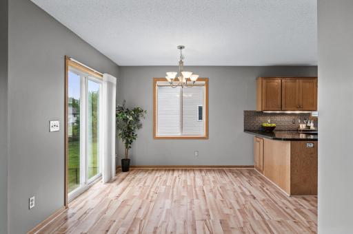 Dining room with a patio door to your future deck.