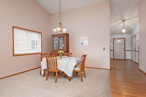 Spacious dining room next to living room (front entrance is on the right side of the photo.)