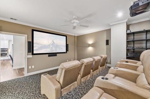 Theater also comes with 100" projection television.
