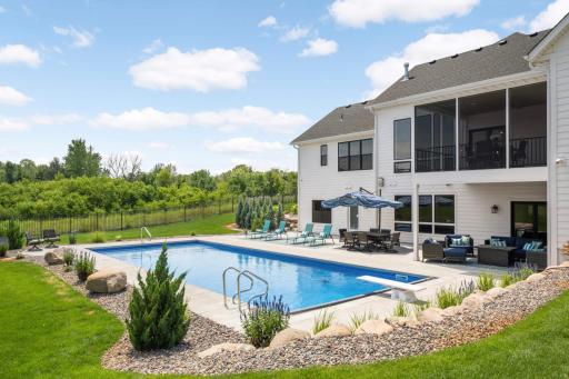 The back yard is SE facing. Look at all the outdoor space to lounge and entertain!