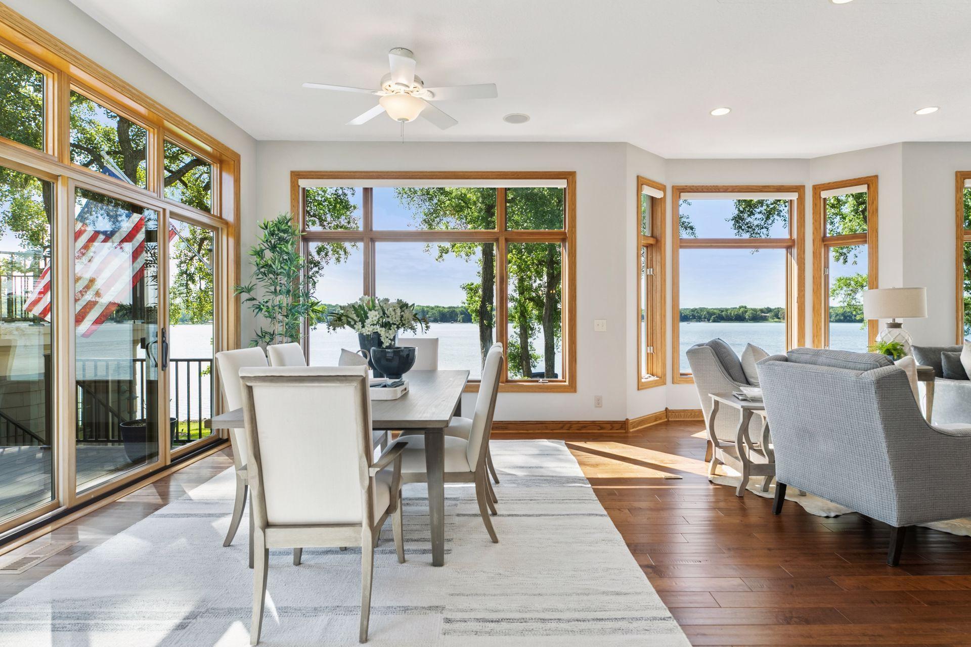 Dining room with amazing lake views